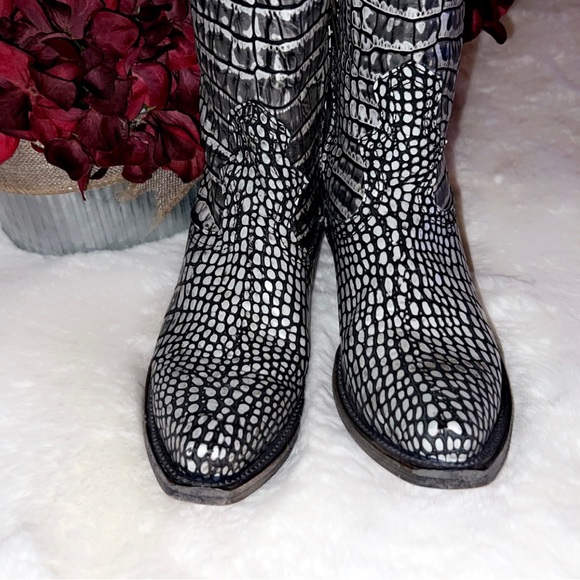 🆕FREEBIRD WYNONNA Western Boot in Black and White Croc - Picture 5 of 8